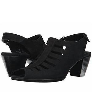 NEW MUNRO women's abby nubuck slingback sandal in black